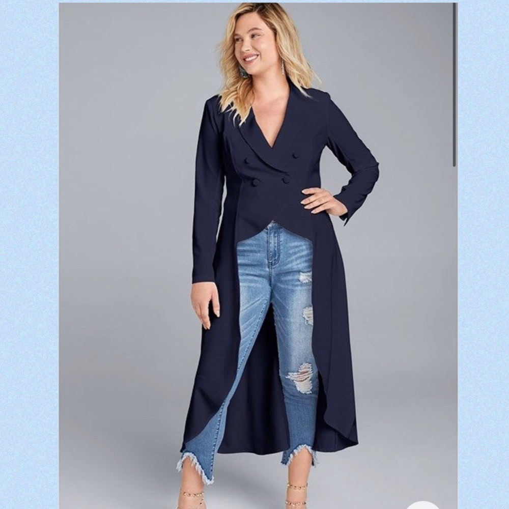 High-Low Double Breasted Blazer